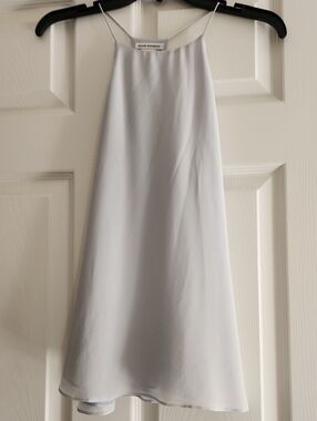 Club Monaco Steel Blue Silk Halter Top with Spaghetti Straps